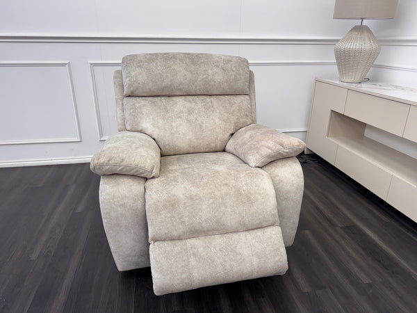 Furniture Village Moreno Cream Fabric Armchair Electric Power Recliner4