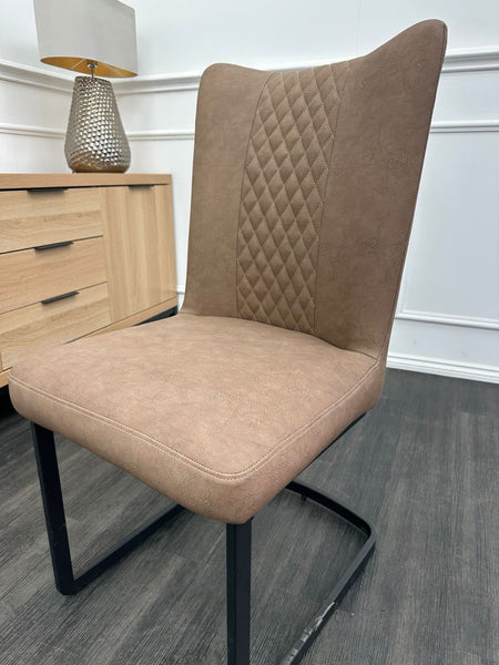 FV Loki Brown Faux Leather Cantilever Dining Chair (Choose Quantity)1