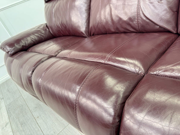 Furniture Village Moreno Power Recliner 3 Seater Sofa Cherry/Burgundy Leather19