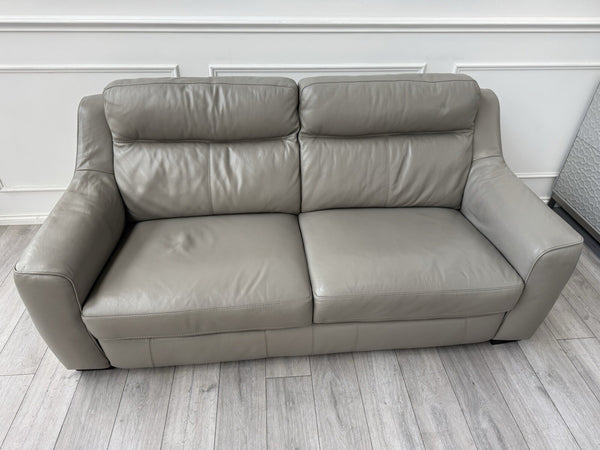 FURNITURE VILLAGE Light Taupe/Grey Genuine Leather Static 3 + 3 Seater Sofa Set14