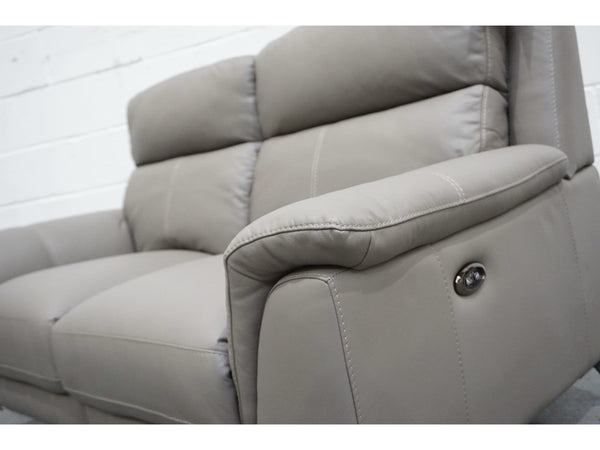 FV Contempo elephant grey leather electric reclining 2 seater sofa2