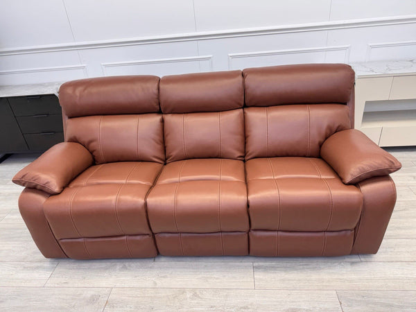 Furniture Village Moreno Power Recliner 3 Seater Sofa Brown Leather6