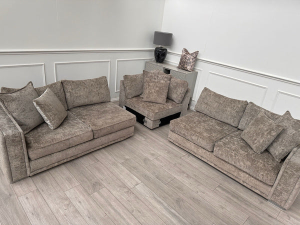 Sofology Midas Grey Fabric Corner Sofa Full Back With Scatter Cushions15