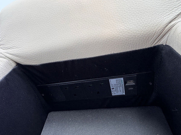 Sofology Plaza Console Stone Beige Leather Cup Holders Wireless Charging Socket8