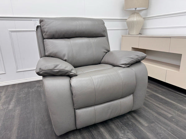 Furniture Village Moreno Grey Leather Armchair Electric Power Recliner7
