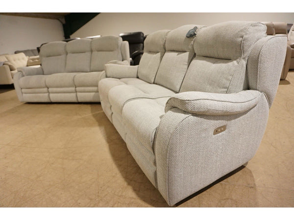 Parker Knoll Boston grey fabric Power Recliner 3+3 Seater Sofa Set1