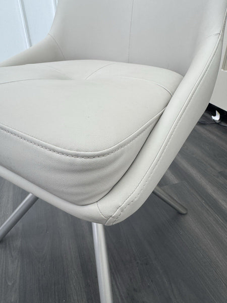 Furniture Village Avorio Leather Swivel Dining Chair (Pre-sale, Read Desc)10