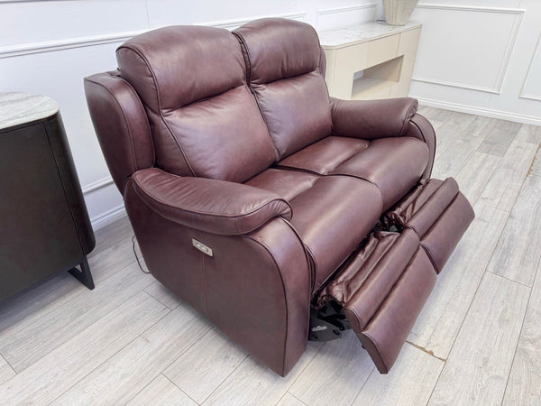 Parker Knoll Boston Burgundy Leather Power Recliner 3+2 Seater Sofa RRP £409923