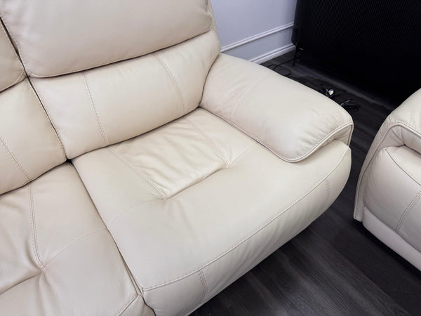 Furniture Village Link 3 + 3 Seater Sofa Set Static Beige Leather9