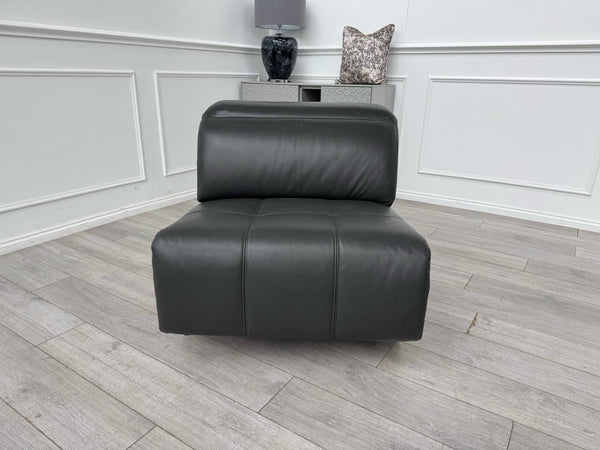 Sofology Marvella Charcoal Grey Leather Middle Section Power Recliner Seat3