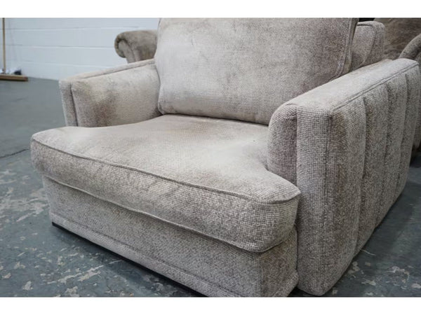 Duresta Monte Carlo mink chunky cross weave fabric snuggle armchair3
