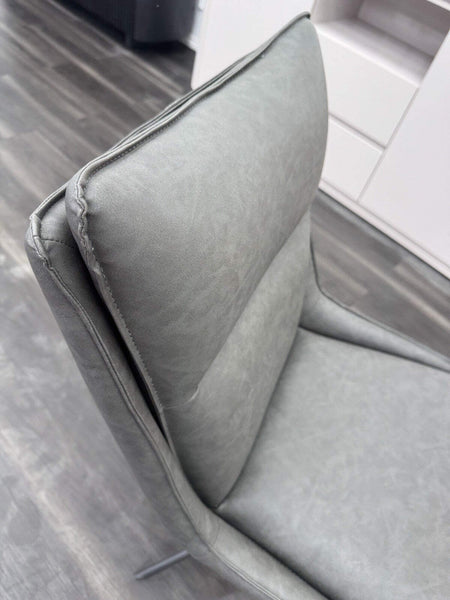FV Catalina Dark Grey Faux Leather Swivel Dining Chair (Choose Quantity)6