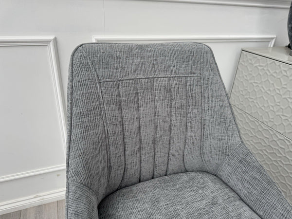 Furniture Village Crete Pair Of 2 Swivel Barstool Chairs Dark Grey Fabric6