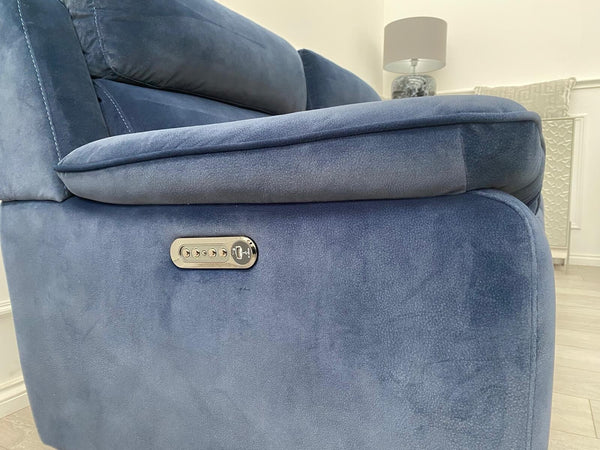 Furniture Village Starlight 3+2 Seater Sofa Set Power Seat + Headrest Navy13