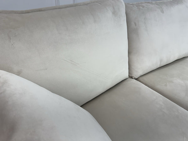 DFS Large Cream Velvet Corner Sofa Left Hand Facing (Fast Delivery)9