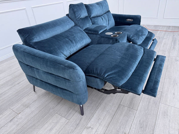 Sofology Renato 2.5 Seater Sofa + Centre Console Navy Blue Velvet Fabric11
