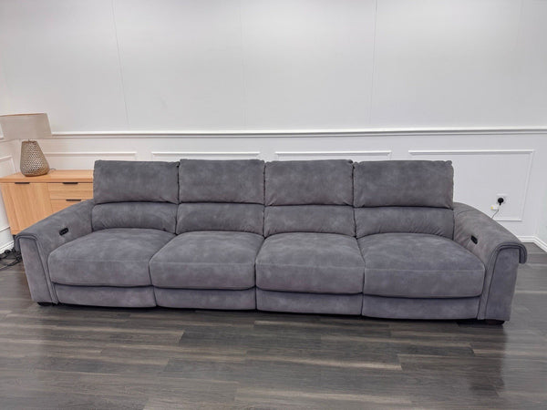 Furniture Village Nixon Large 4 Seater Sofa Power Recliner In Grey Lux Velvet14