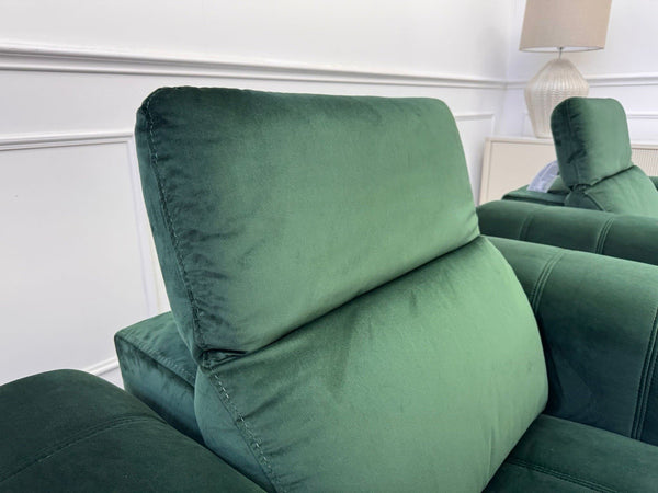 DFS Torren Power Recliner Pair Of Armchairs Green Velvet Power Headrest15