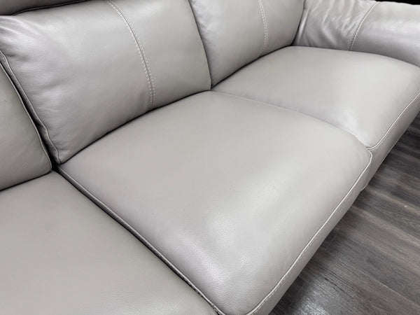 Furniture Village Power Recliner Grey Genuine Leather 3+1 Seater Sofa Set10