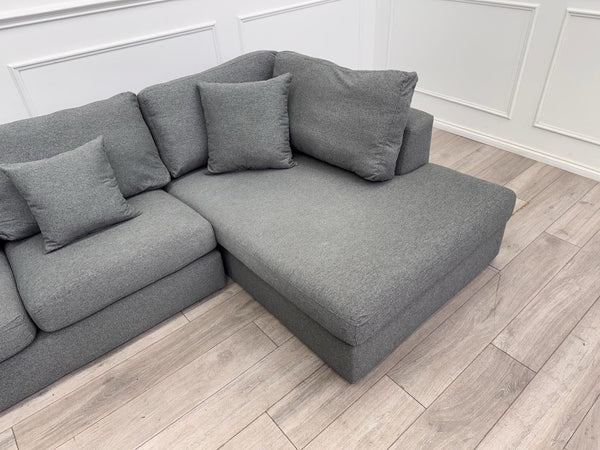 DFS Grey Fabric Corner Sofa And Armchair Sofa Set16