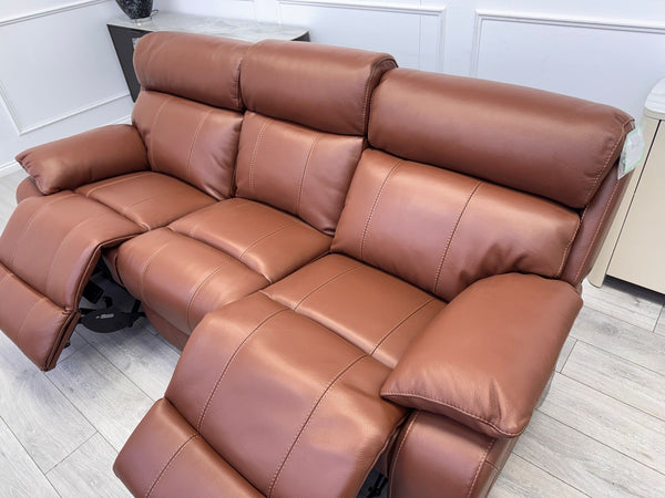 Furniture Village Moreno Power Recliner 3 Seater Sofa Brown Leather3