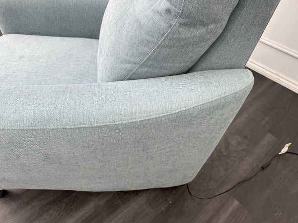 Furniture Village Petit Blue Herringbone Fabric Armchair Power Recliner4