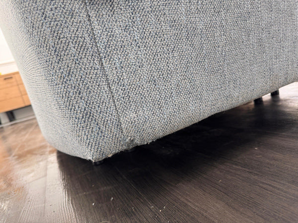 G Plan Kingsbury Power Recliner Armchair Woven Light Blue/ Grey RRP £242523