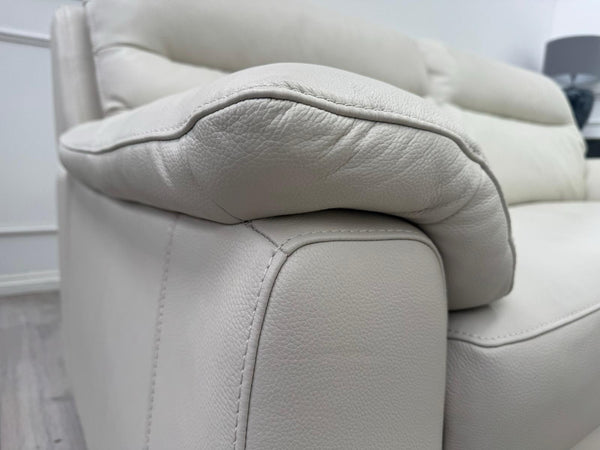 Furniture Village Hetty 3 + 3 Seater Sofa Set in Ivory/Off White Leather9