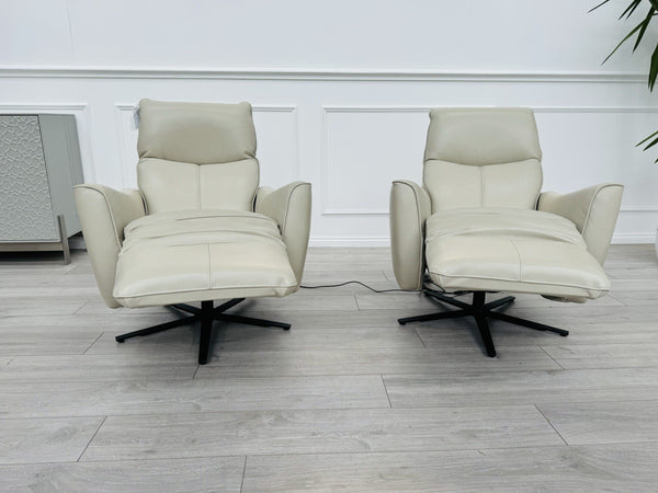 New Gillies Trent TVCH TV Reclining Chair, Feather Grey Genuine Leather RRP£199914