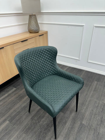 Furniture Village Hanoi Green Faux Leather Dining Chair (Choose Quantity)0