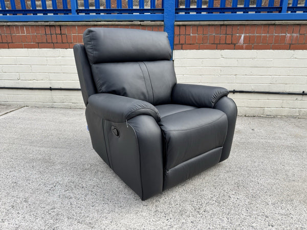 LA-Z-BOY WINCHESTER LEATHER MANUAL RECLINER ARMCHAIR - Black10