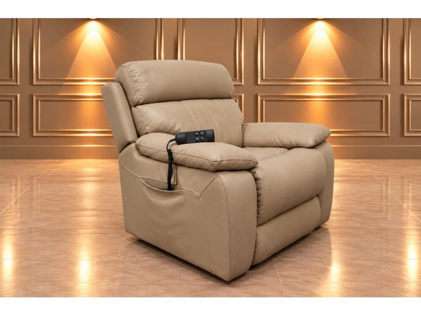 Furniture Village Moreno pebble leather electric Rise & Recline armchair0