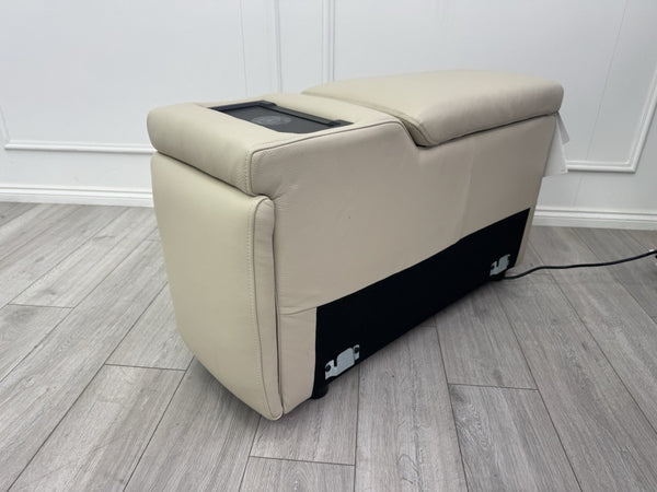 Sofology Plaza Console Cream Leather Cup Holders Wireless Charging Socket1