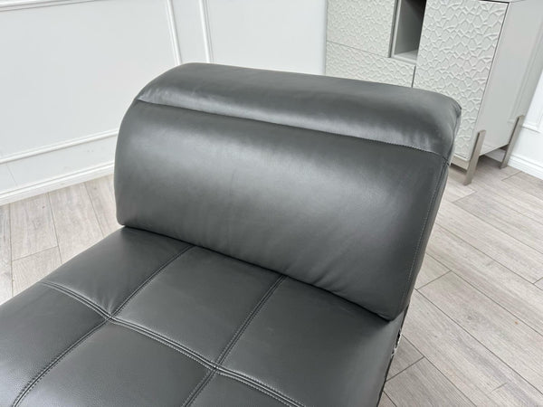 Sofology Marvella Charcoal Grey Leather Middle Section Power Recliner Seat7