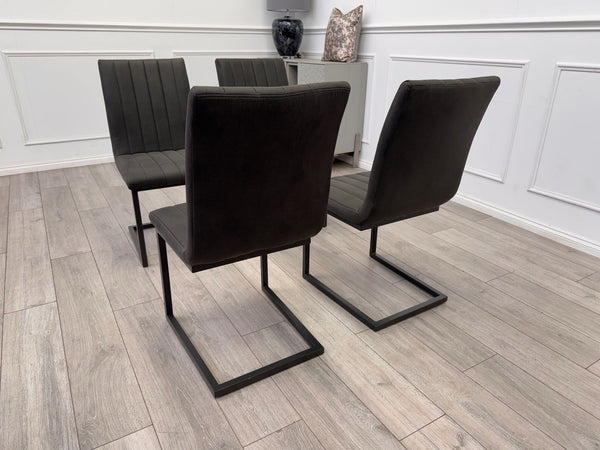 Furniture Village Grigio Set of 4 Grey Charcoal Faux Suede Dining Chairs6