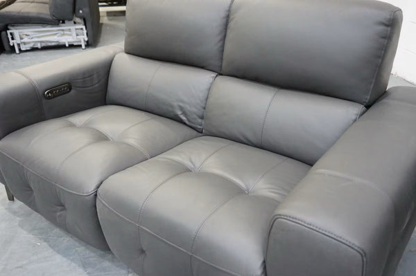 Furniture Village New York dark grey Leather Power Recliner 3 + 2 sofa Set3