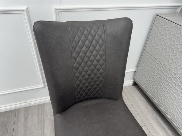 Furniture Village Bodahl Loki Set of 4 Grey Faux Suede Cantilever Dining Chairs8