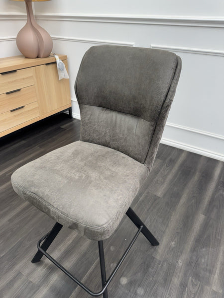 FV Loki Grey Fabric Swivel Dining Barstool With Handle (Choose Quantity)11