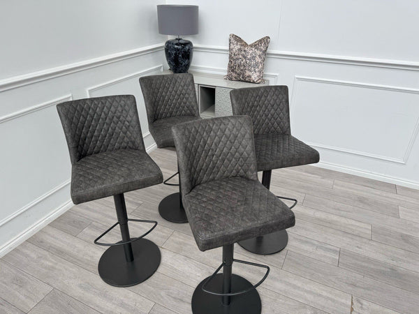 Furniture Village Earth Set Of 4 Dark Grey Dining Barstools Lift Pedestal10