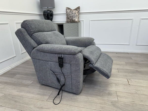 Furniture Village Kirk Lift and Rise Recliner Armchair Grey Fabric1