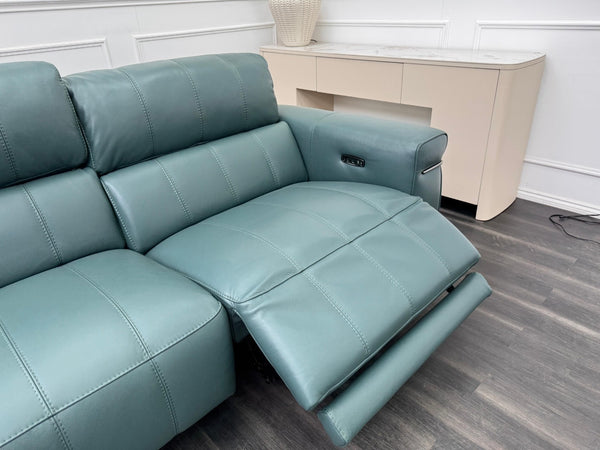 Furniture Village Homestage Lake Green 3 Seater Sofa Power Recliner + Headrest3