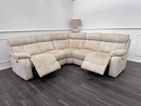 Furniture Village Moreno Power Reclining Corner Sofa In Cream Lux Velvet0