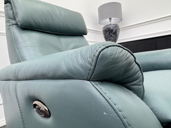 Furniture Village Rowen Lake Green Leather Armchair Pwr Recliner+Swivel+Rocking4