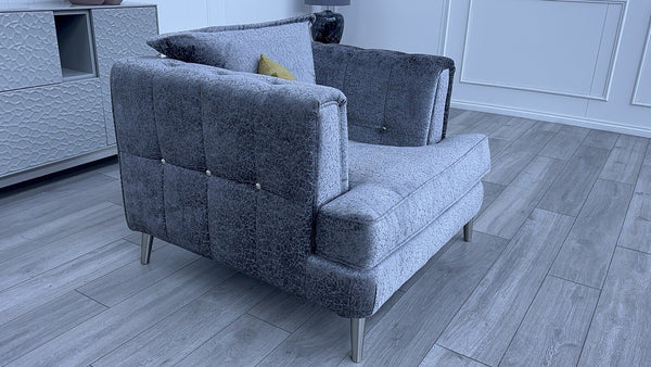DFS Roulette New Grey Fabric Armchair5