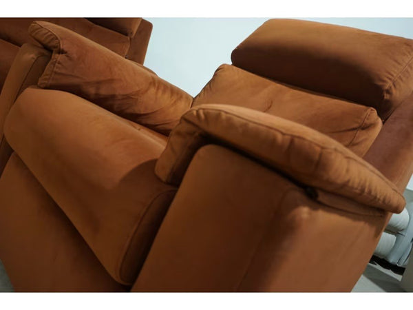 G Plan Thornbury plush umber fabric 3 seater + armchair sofa set power recliner 2