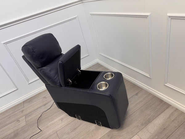 Sofology Radleigh Console Navy Leather Cup Holders Storage0