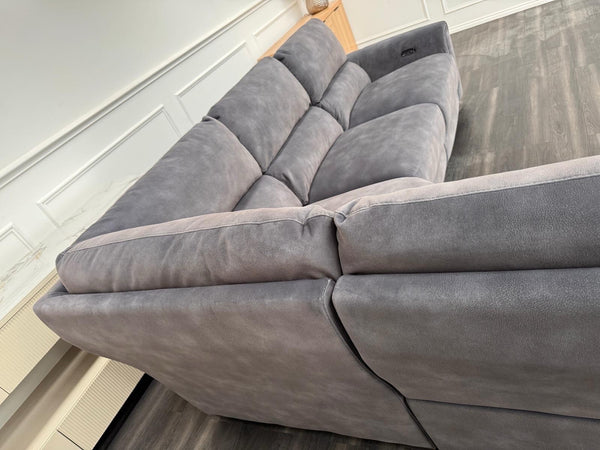 Furniture Village Nixon Large Power Reclining Corner Sofa In Grey Lux Velvet17