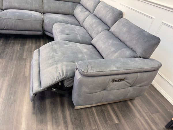 Furniture Village Moet Dark Grey Fabric Power Recliner Corner Sofa Headrests7