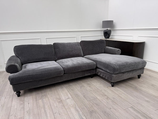 DFS Sydney RHF Corner Sofa Chaise End Charcoal Grey Chenille17