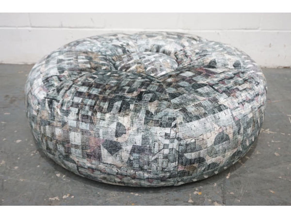 Duresta designer patterned fabric large circular footstool1